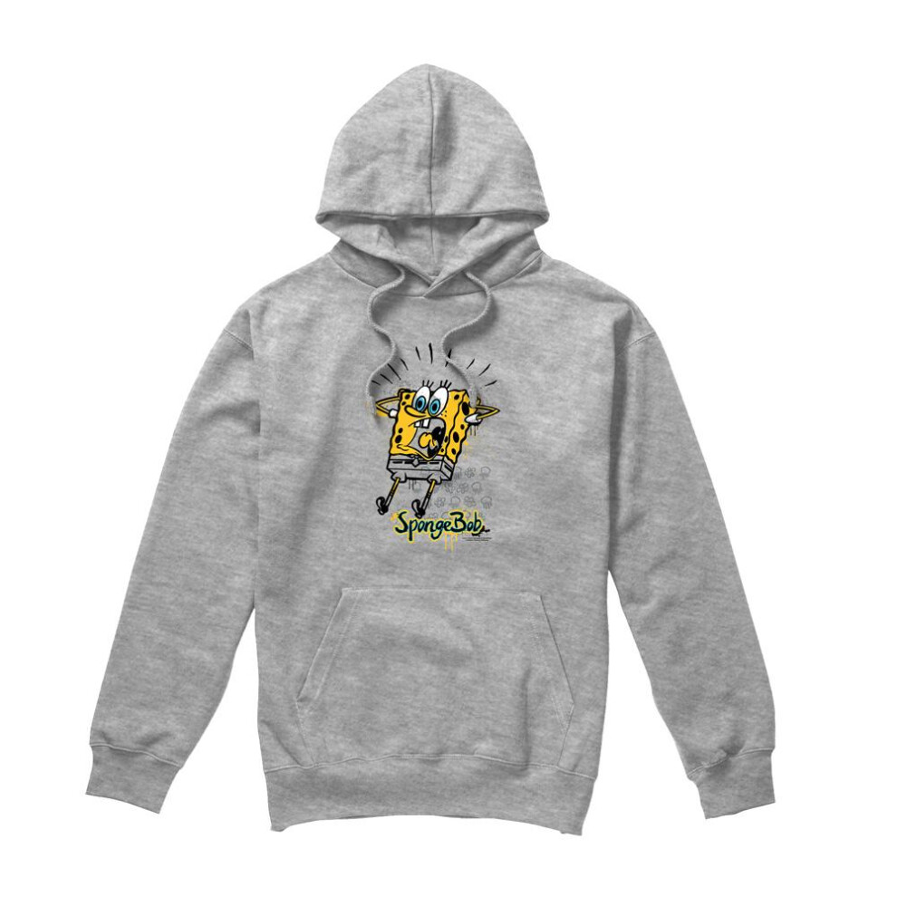 Spongebob Squarepants (L, Sport Heather) Mens Shocking! Hoodie Multicoloured