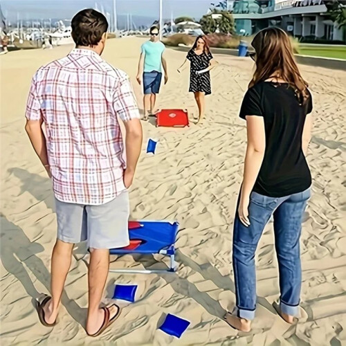 1set Portable Corn Hole Game Set Foldable and High Quality Beach Bag Game