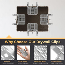 Clipes de Reparo para Drywall, Fácil Instalação, Kit Profissional de Reparo de Furos em Paredes e Drywall, Clipes com Suporte de Metal Resistente