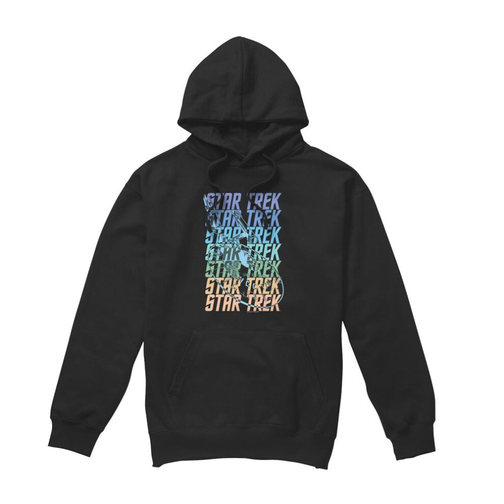 Star Trek (Xl, ) Mens Enterprise Multi Logo Hoodie Black