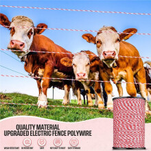 200meter Roll Electric Fence Rope Polymer Wire with Steel Polymer Rope for Horse Animal Fence, Ultra Low Resistance Wire