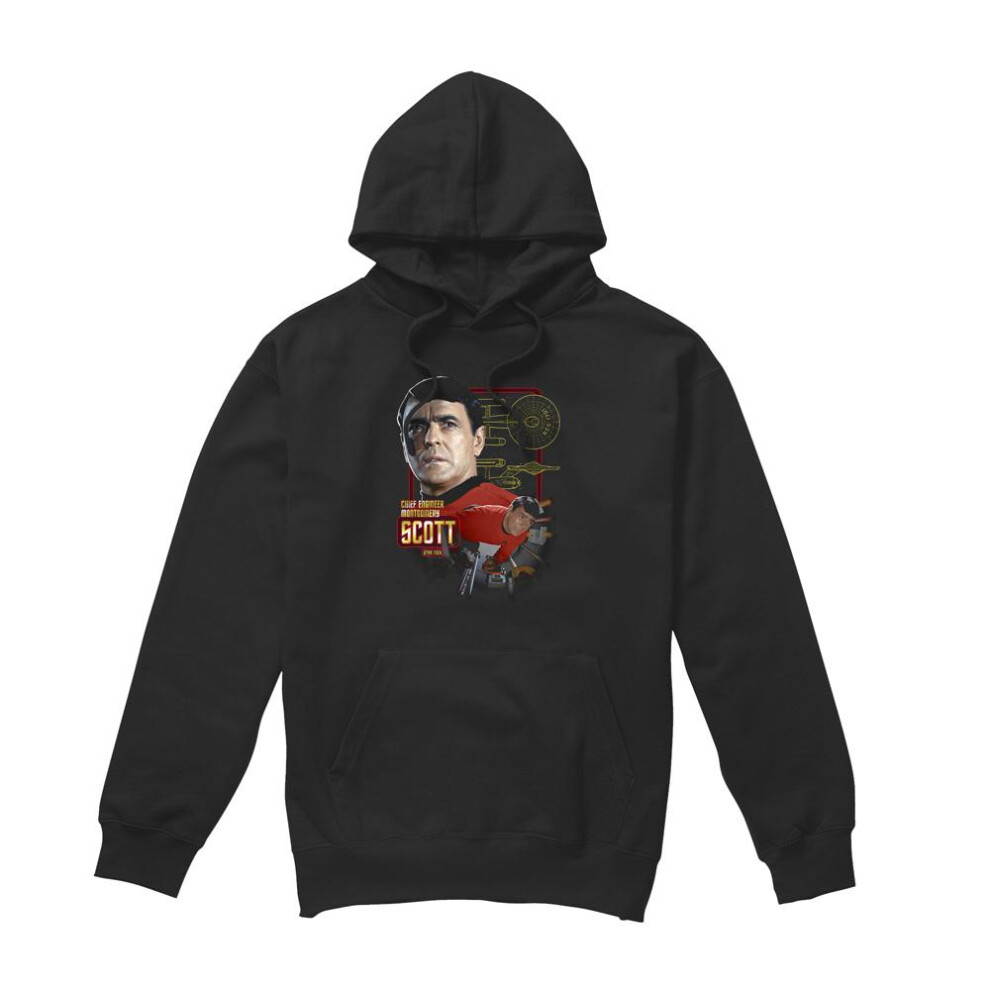 Star Trek (L, ) Mens Chief Engineer Scott Hoodie Black
