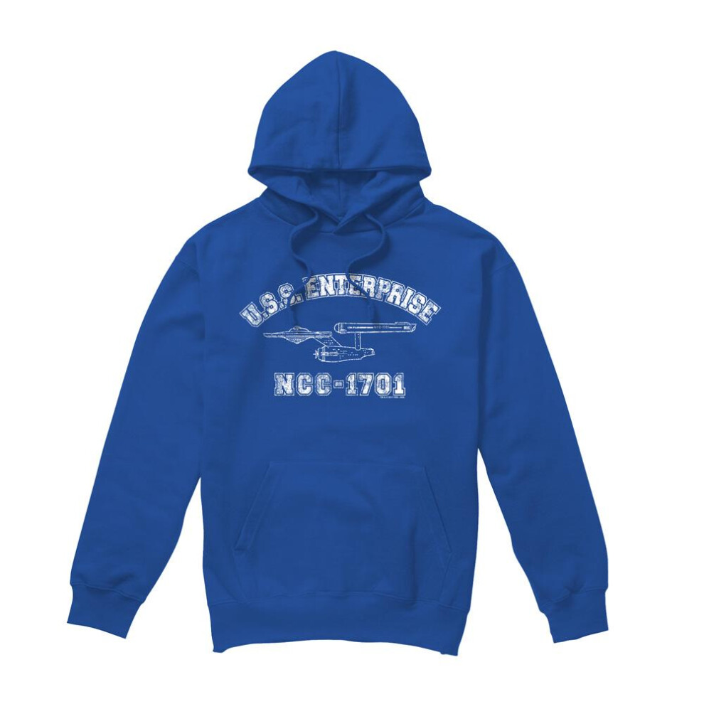 Star Trek (Xxl, Royal ) Mens Enterprise Athletic Hoodie Blue