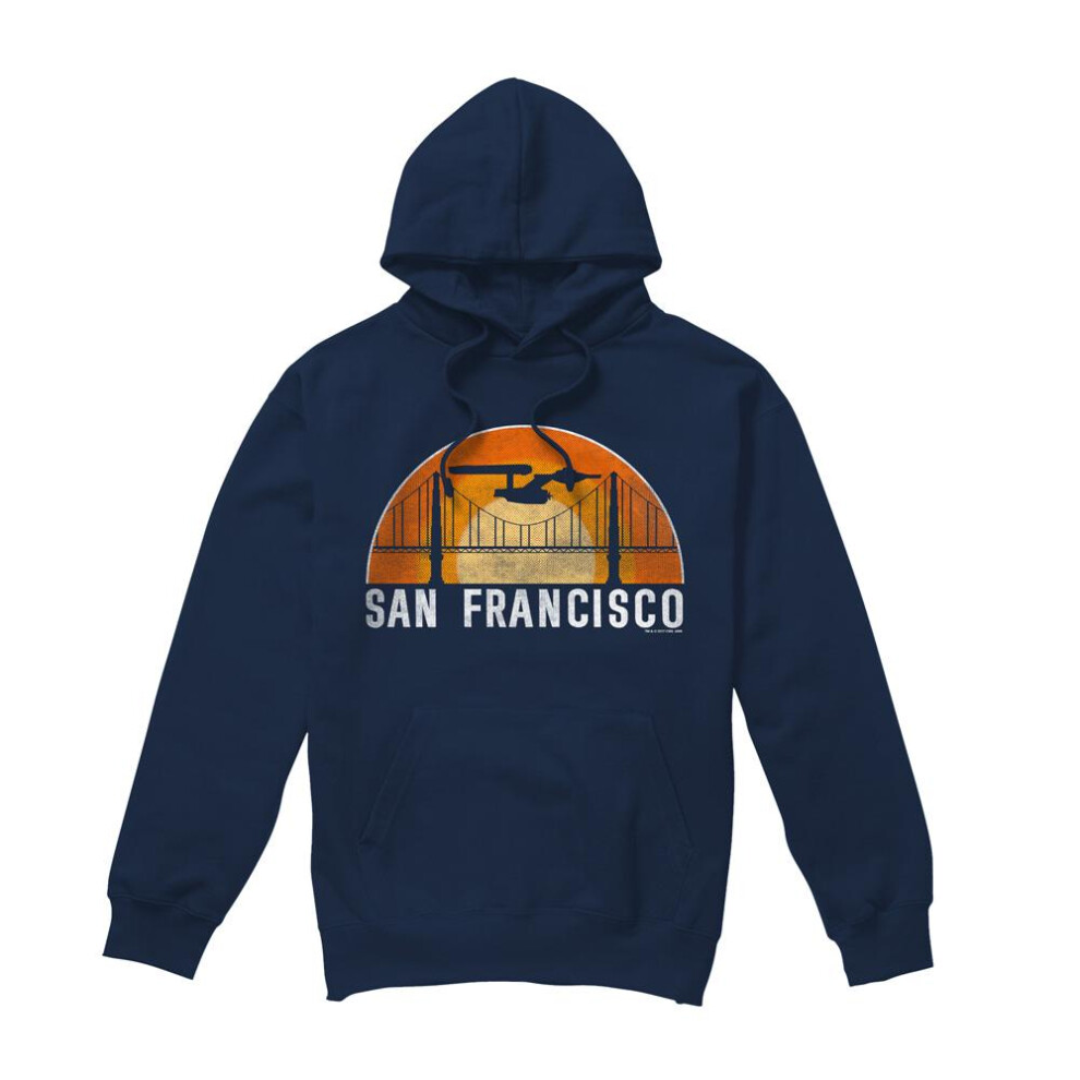 Star Trek (L, Navy) Mens San Francisco Trek Hoodie Blue,Multicoloured
