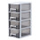 Four-Layer Drawer Type Storage Box, Transparent Black White, Ideal for Home 5 Drawer 1