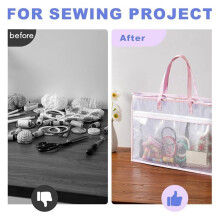 A3 Project Bag Large File Bag for Quilting Storage Bag Transparent Grid Mesh Zipper Drawing Sketch Storage Bag