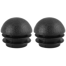 2 Pcs 25mm Dia Plastic Round Tube Inserts End Blanking Caps Black