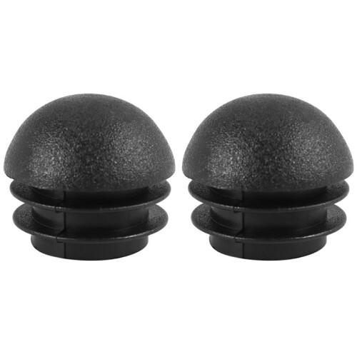 2 Pcs 25mm Dia Plastic Round Tube Inserts End Blanking Caps Black
