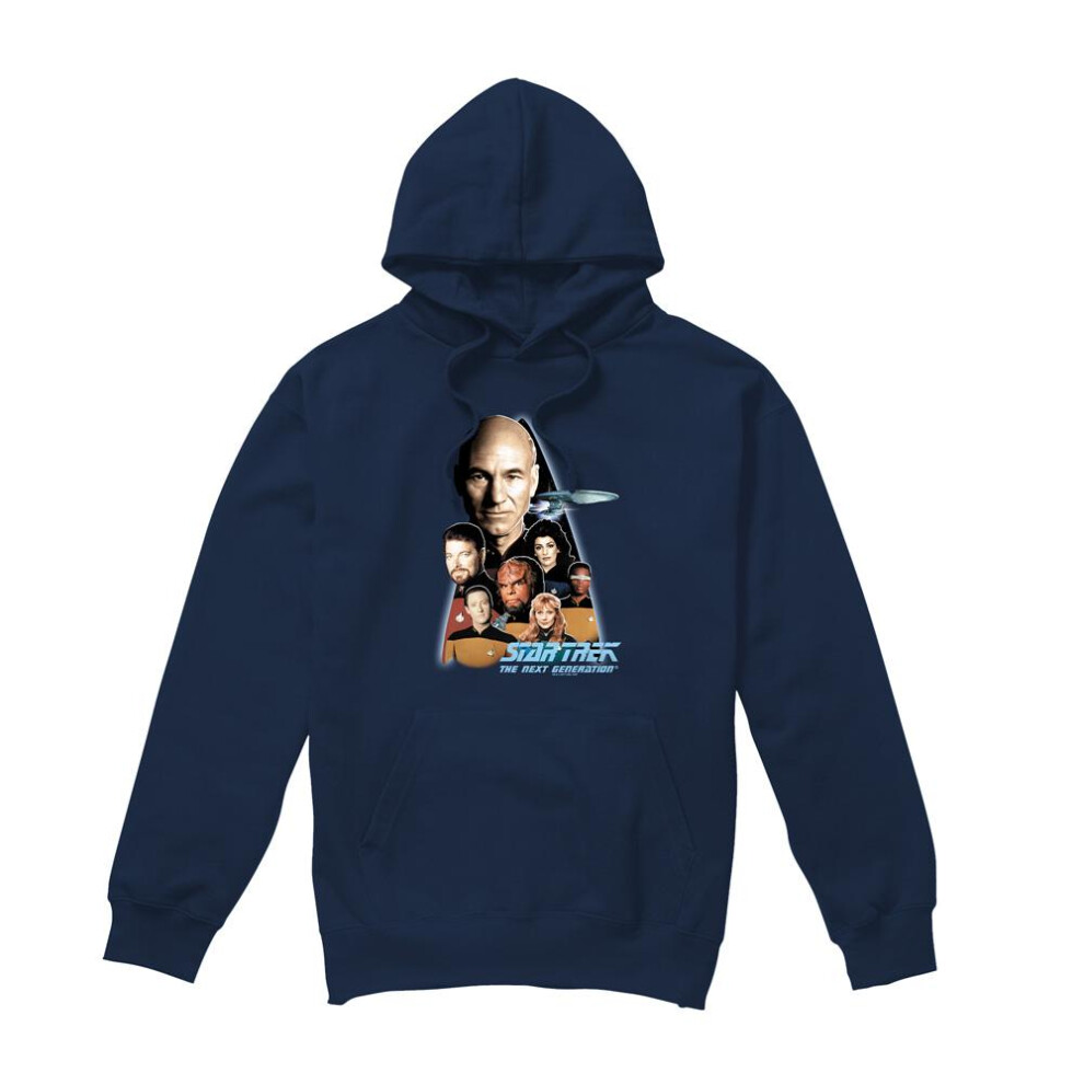 Star Trek (S, Navy) Mens Next Generation Crew Hoodie Blue,Multicoloured