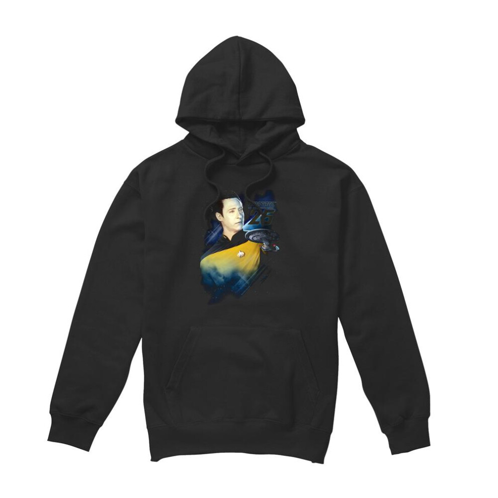 Star Trek (L, ) Mens 25Th Data Hoodie Black