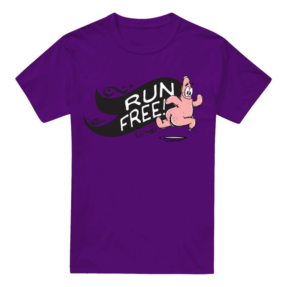 Spongebob Squarepants (3Xl, Purple) Mens Run Free! T-Shirt