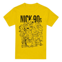 (S, Yellow) Nickelodeon Mens Nick 90s T-Shirt