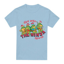 (L, Light Blue) Teenage Mutant Ninja Turtles Mens The Ninja Christmas Spirit T-Shirt