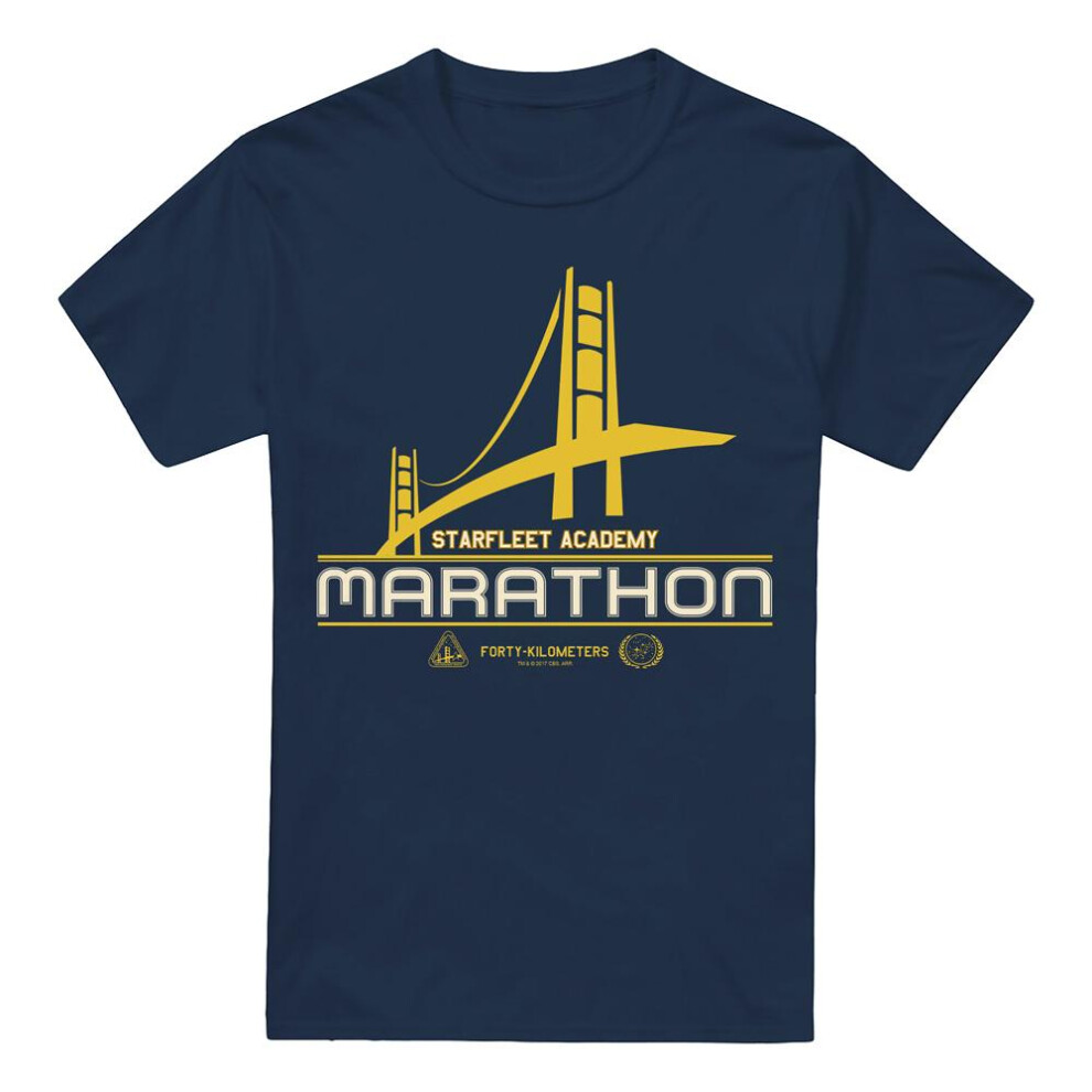 Star Trek (M, Navy) Mens Marathon Logo T-Shirt Blue,Multicoloured