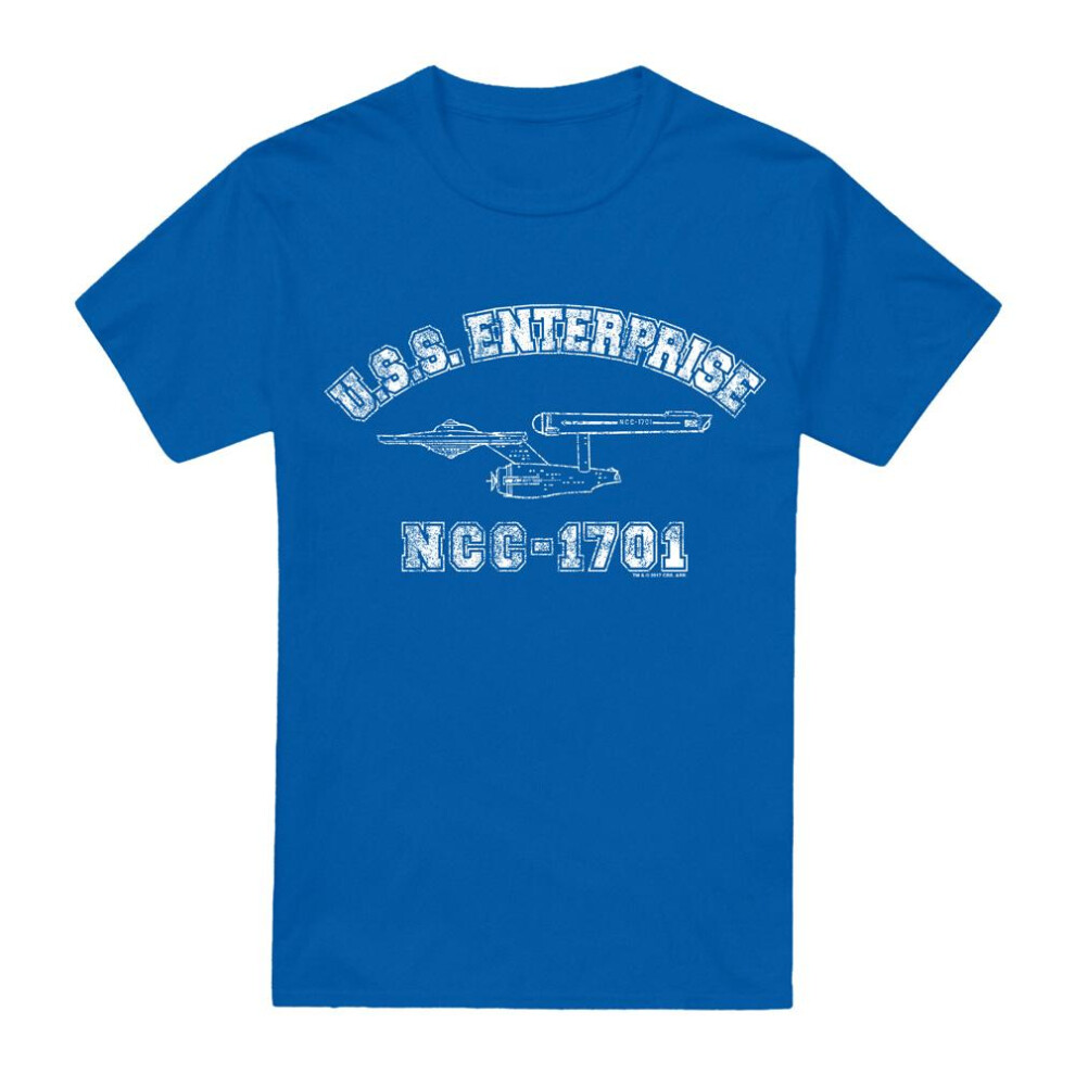 Star Trek (4Xl, Royal ) Mens Enterprise Athletic T-Shirt Blue