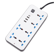 Multipresa Universale con Prolunga da 1,8 M, Porte USB-C e USB, Presa Elettrica Multipresa, Spina UE, Bianca