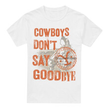 (M, White) Yellowstone Mens Cowboys Don't Say Goodbye T-Shirt