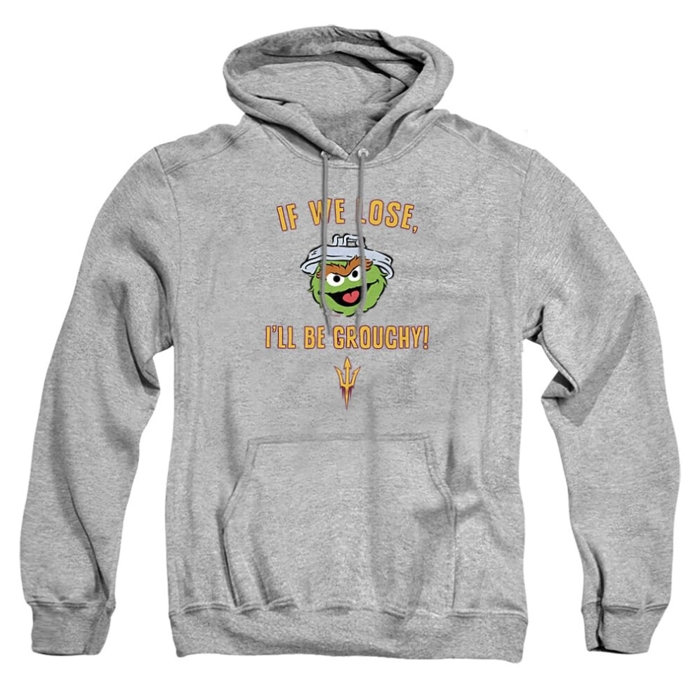 Sesame Street (Xxl, Athletic Heather) Unisex Adult Oscar The Grouch Heather Hoodie Multicoloured
