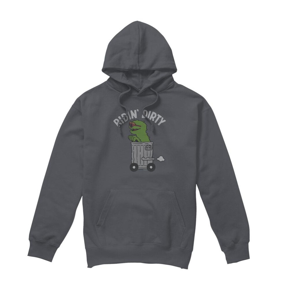 Sesame Street (L, Charcoal) Unisex Adult Ridin Dirty Hoodie Multicoloured
