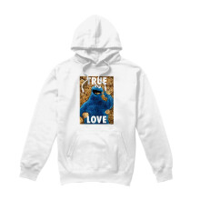 (S, White) Sesame Street Unisex Adult Beautiful Cookies Hoodie
