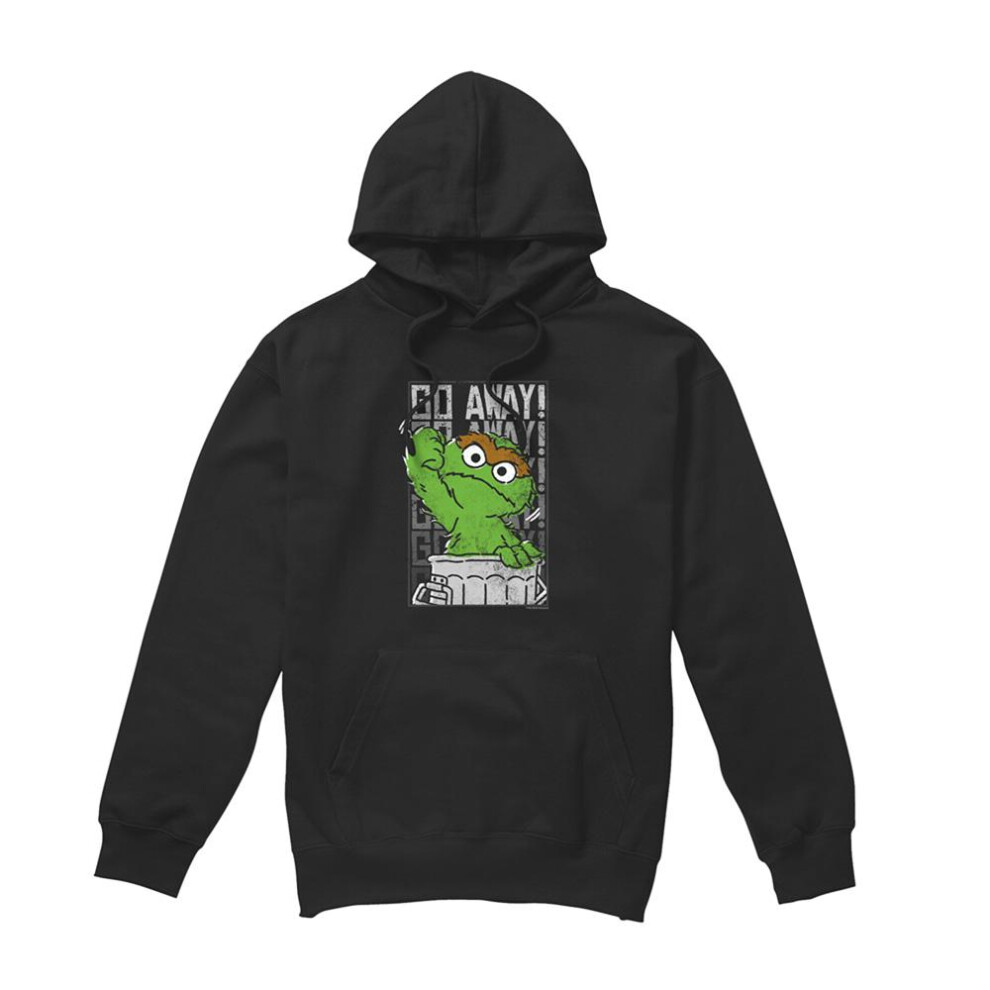 Sesame Street (S, ) Unisex Adult Go Away Hoodie Black