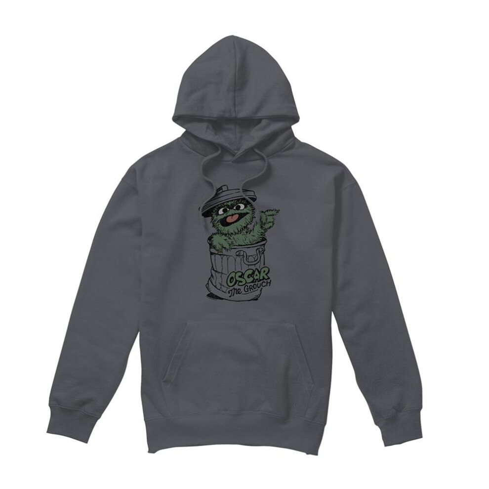 Sesame Street (Xxl, Charcoal) Unisex Adult Early Oscar The Grouch Hoodie Multicoloured