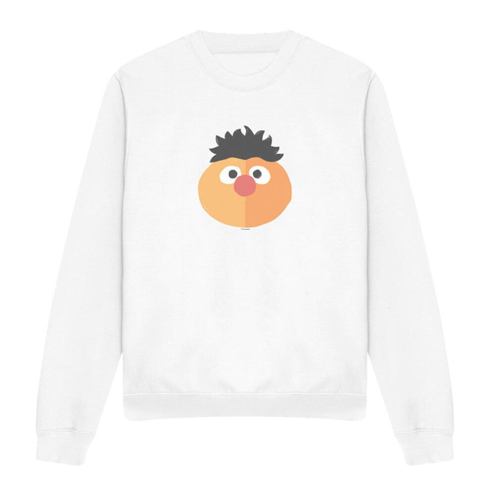 Sesame Street (Xxl, ) Unisex Adult The Expression Ernie Sweatshirt White