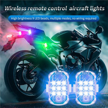 4PCS Remote Control Aircraft Light Wireless Strobe Light RGB Car Light Motorcycle Drone Motorcycle Warning Light 5V