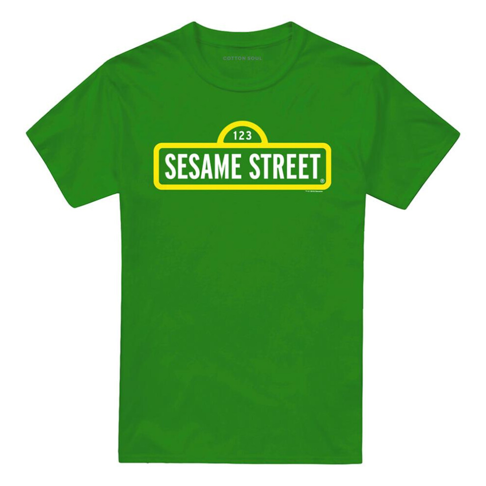 Sesame Street (Xxl, Kelly ) Unisex Adult Logo T-Shirt Green