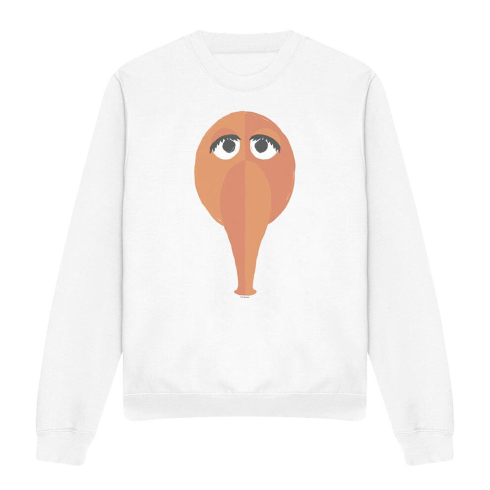 Sesame Street (Xl, ) Unisex Adult The Smirk Snuffy Sweatshirt White
