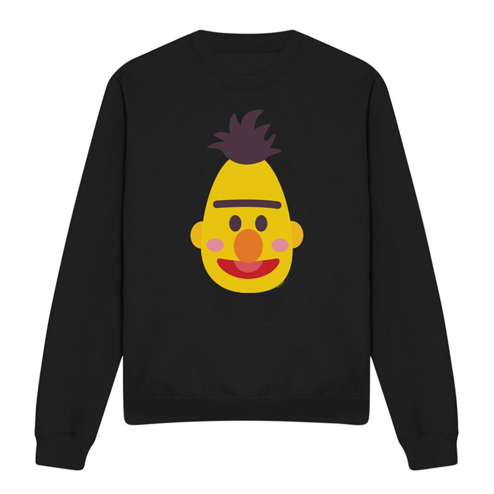 Sesame Street (Xl, ) Unisex Adult Kawaii Bert Face Sweatshirt Black