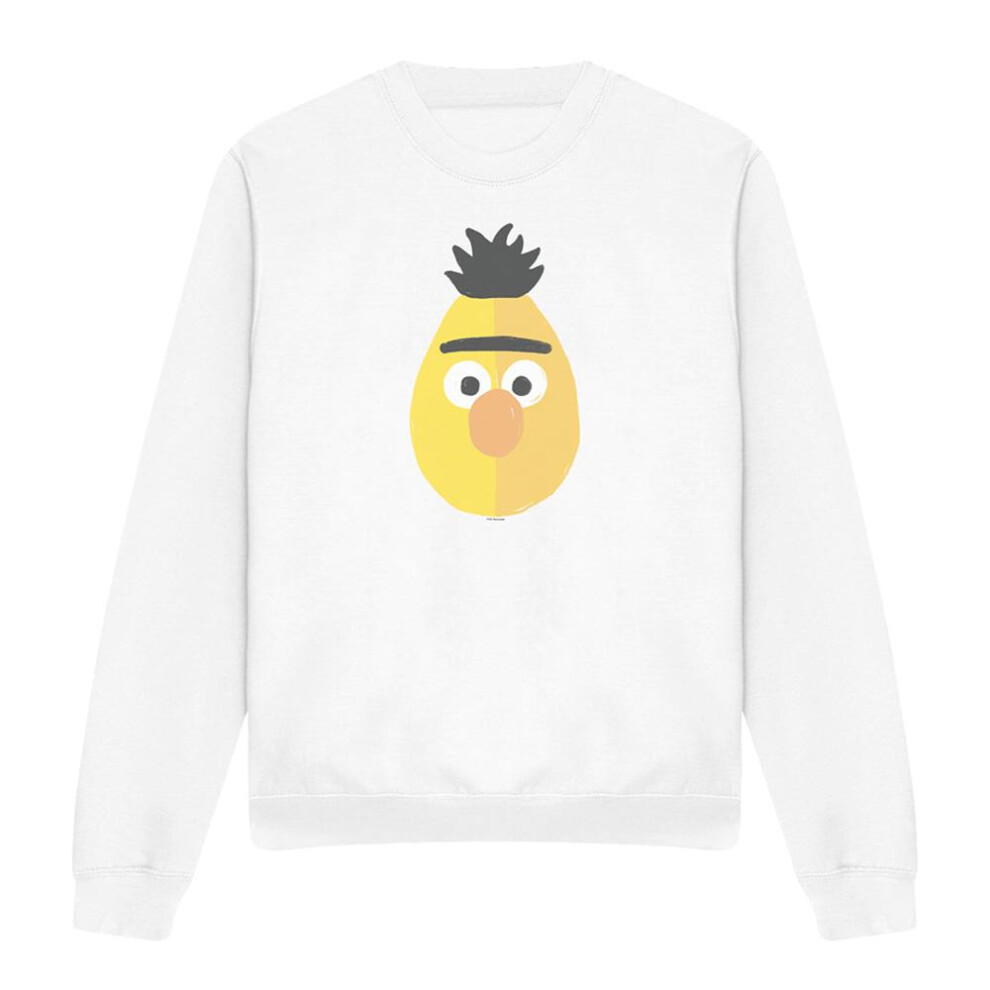 Sesame Street (M, ) Unisex Adult Bert Sweatshirt White