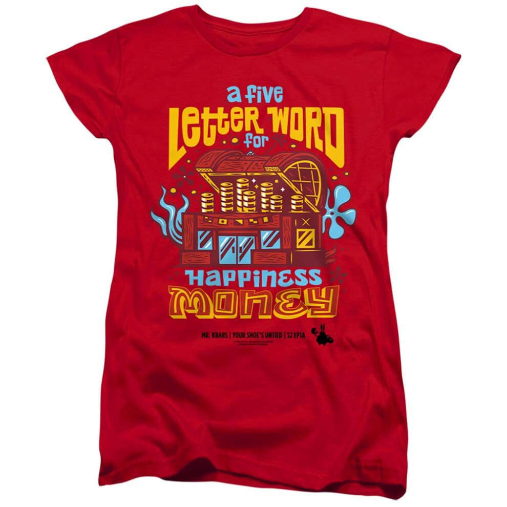 Spongebob Squarepants (Xxl, Red) Womens/Ladies Mr Krabs Money T-Shirt