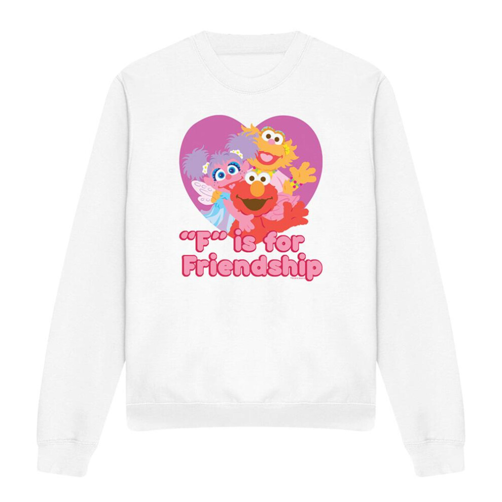 Sesame Street (M, ) Unisex Adult Friendship Sweatshirt White