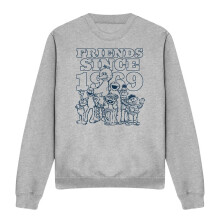 (S, Athletic Heather) Sesame Street Unisex Adult Since 1969 Friends Sweatshirt