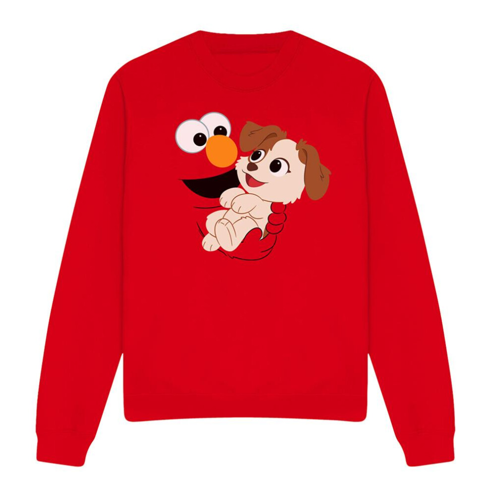 Sesame Street (Xxl, ) Unisex Adult Tango Face Elmo Sweatshirt Red