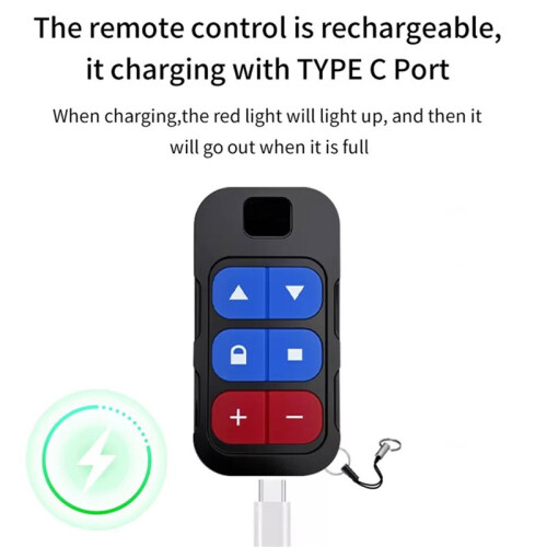 Rechargeable 8-Channel Remote Control Garage Door Gate Acess Duplicator Clone Copy Frequency 300-915Mhz Rolling Code