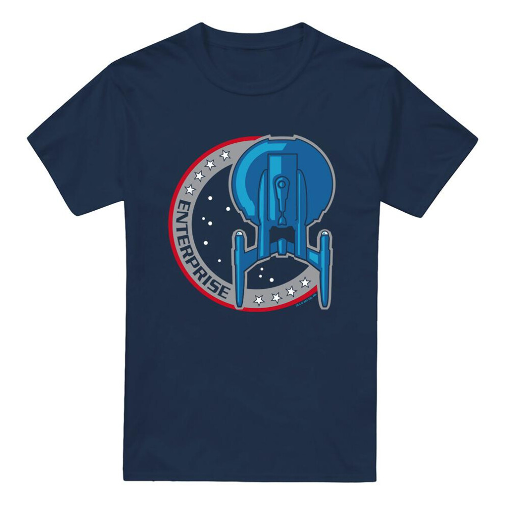 Star Trek (Xxl, Navy) Mens Enterprise Patch T-Shirt Blue,Multicoloured