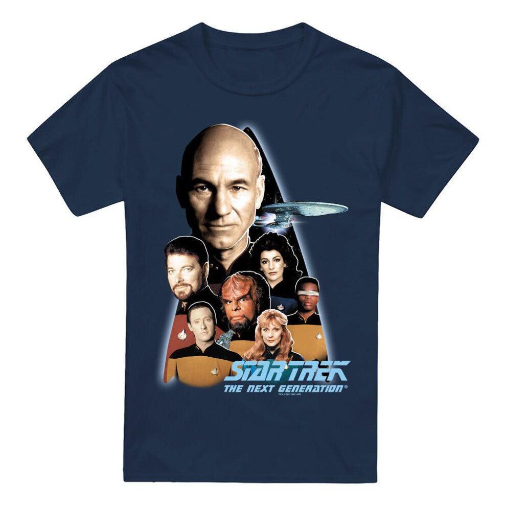 Star Trek (3Xl, Navy) Mens Next Generation Crew T-Shirt Blue,Multicoloured