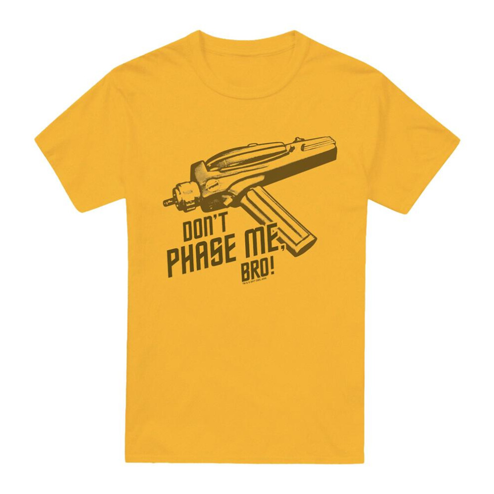 Star Trek (M, ) Mens Don't Phase Me Bro T-Shirt Gold