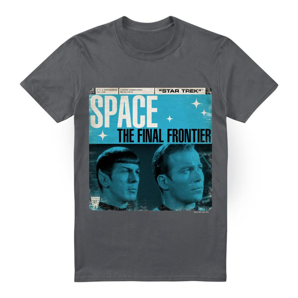 Star Trek (3Xl, Charcoal) Mens Final Frontier Cover T-Shirt Multicoloured