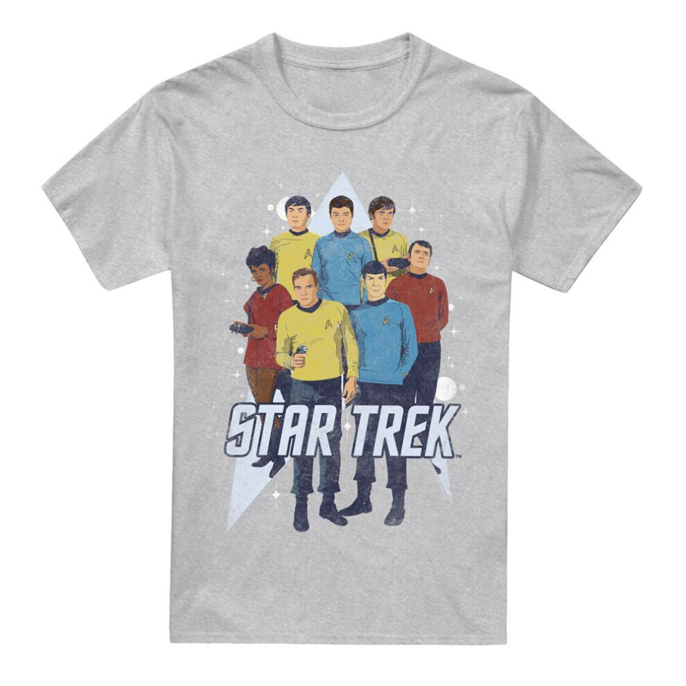 Star Trek (3Xl, Sport Heather) Mens Here Here T-Shirt Multicoloured