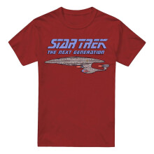 (M, Cardinal) Star Trek Mens The Next Generation Distressed T-Shirt
