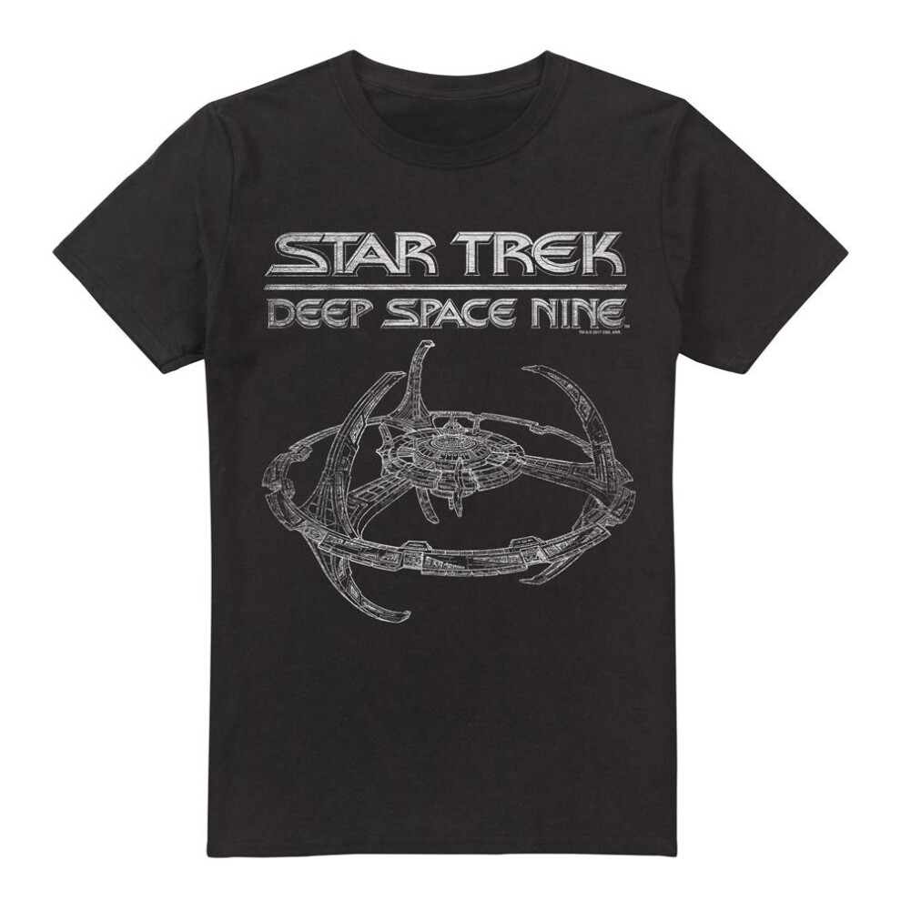 Star Trek (M, ) Mens Deep Space Nine Station T-Shirt Black