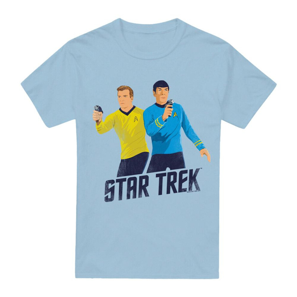 Star Trek (M, Light ) Mens Phasers Ready T-Shirt Blue