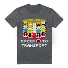 (S, Charcoal) Star Trek Mens Press A to Transport T-Shirt