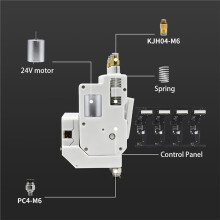 BMCU 370C AMS Lite BMCU370C Automatische Navulling Farm Hall-Sensor Bidirectionele Buffering voor A1 A1 3D-Printer AMS MMU-Kit