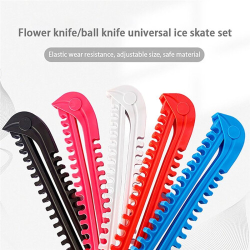 1Pair Ice Skates Skating Blades Protector Shoes Guards Practical Covers Adjustable Protective Case Blade Sleeve-Red 2