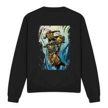 (S, Black) Teenage Mutant Ninja Turtles Unisex Adult Cool Rainbow Warriors Sweatshirt