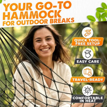 Mesh Hammock - Easy to Set Rope Hammocks for Outside,Nylon Net Hammock, Camping & Patio Relaxation